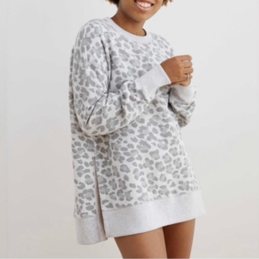 AERIE - Cozy Good Vibes Leopard Oversized Sweatshirt Sz XL